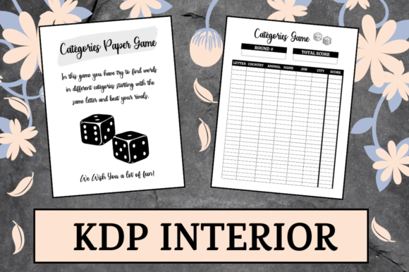 Categories Paper Game KDP Interior: Ready-to-Print Assets