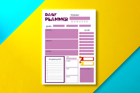 Daily Planner Safari Purple: Versatile PDF Templates