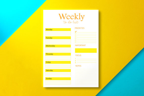 Weekly to Do List Minimalist Yellow: Plan with Clarity